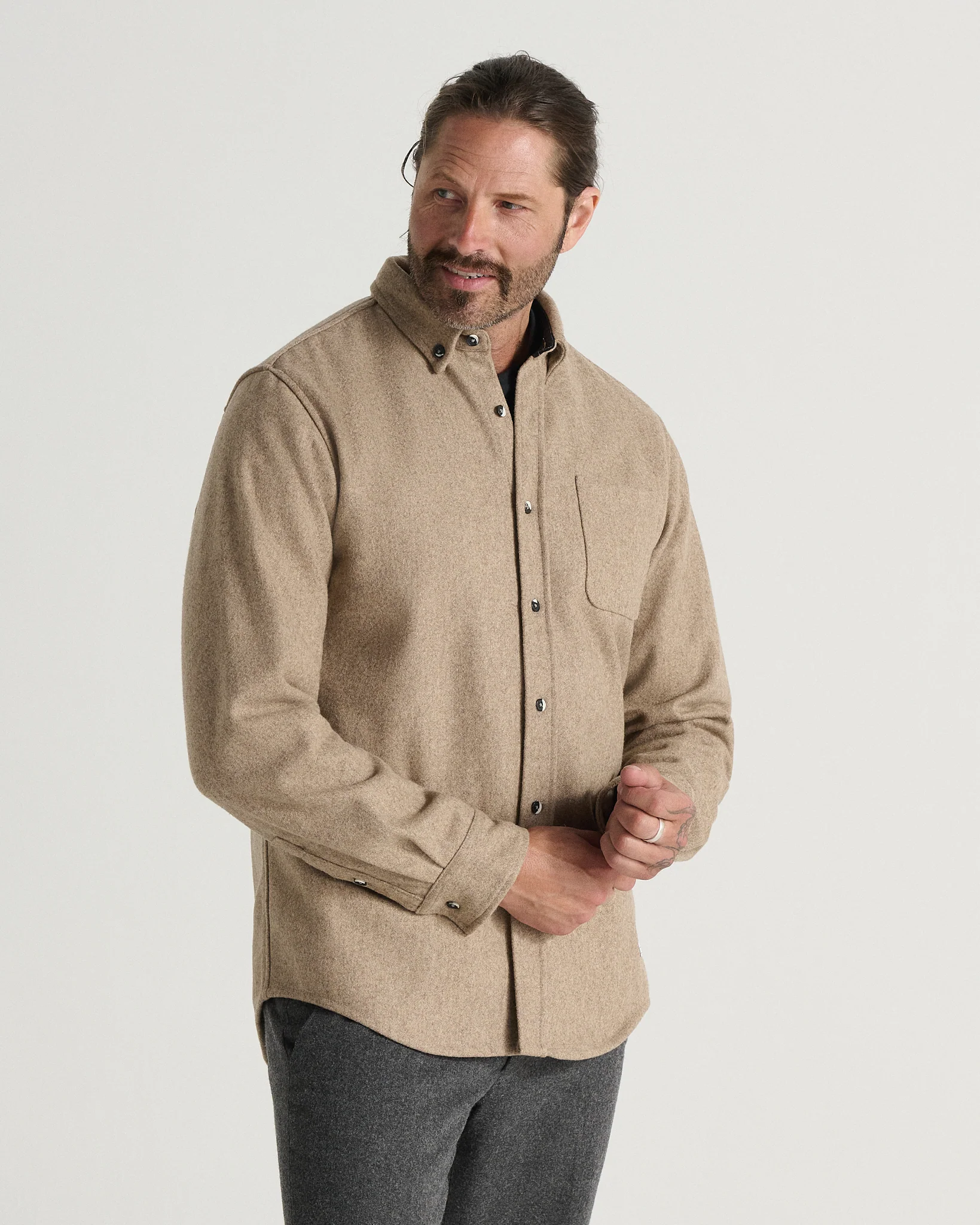Modern Melton Wool Shirt (M) - Image 15