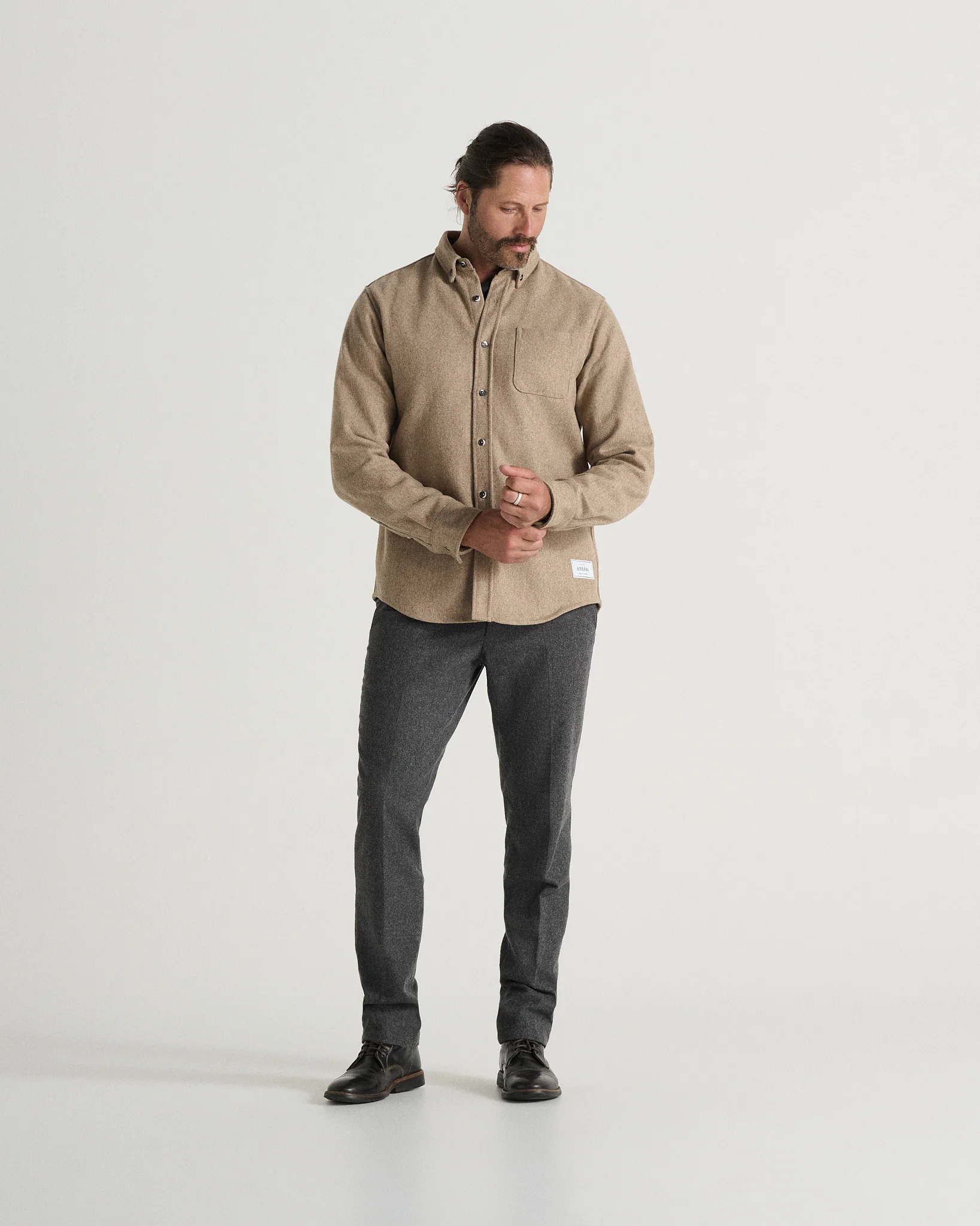 Modern Melton Wool Shirt (M) - Image 16