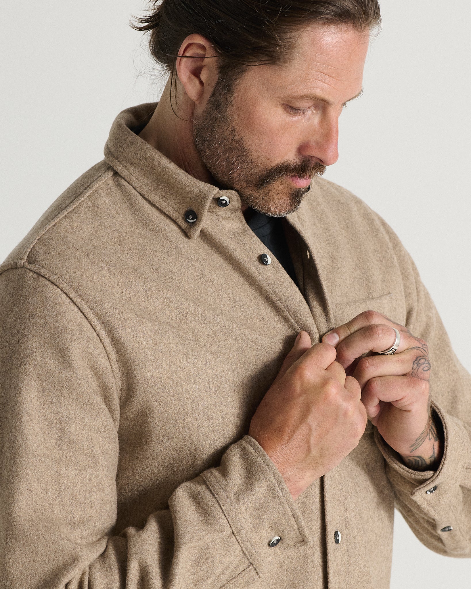 Modern Melton Wool Shirt (M) - Image 17