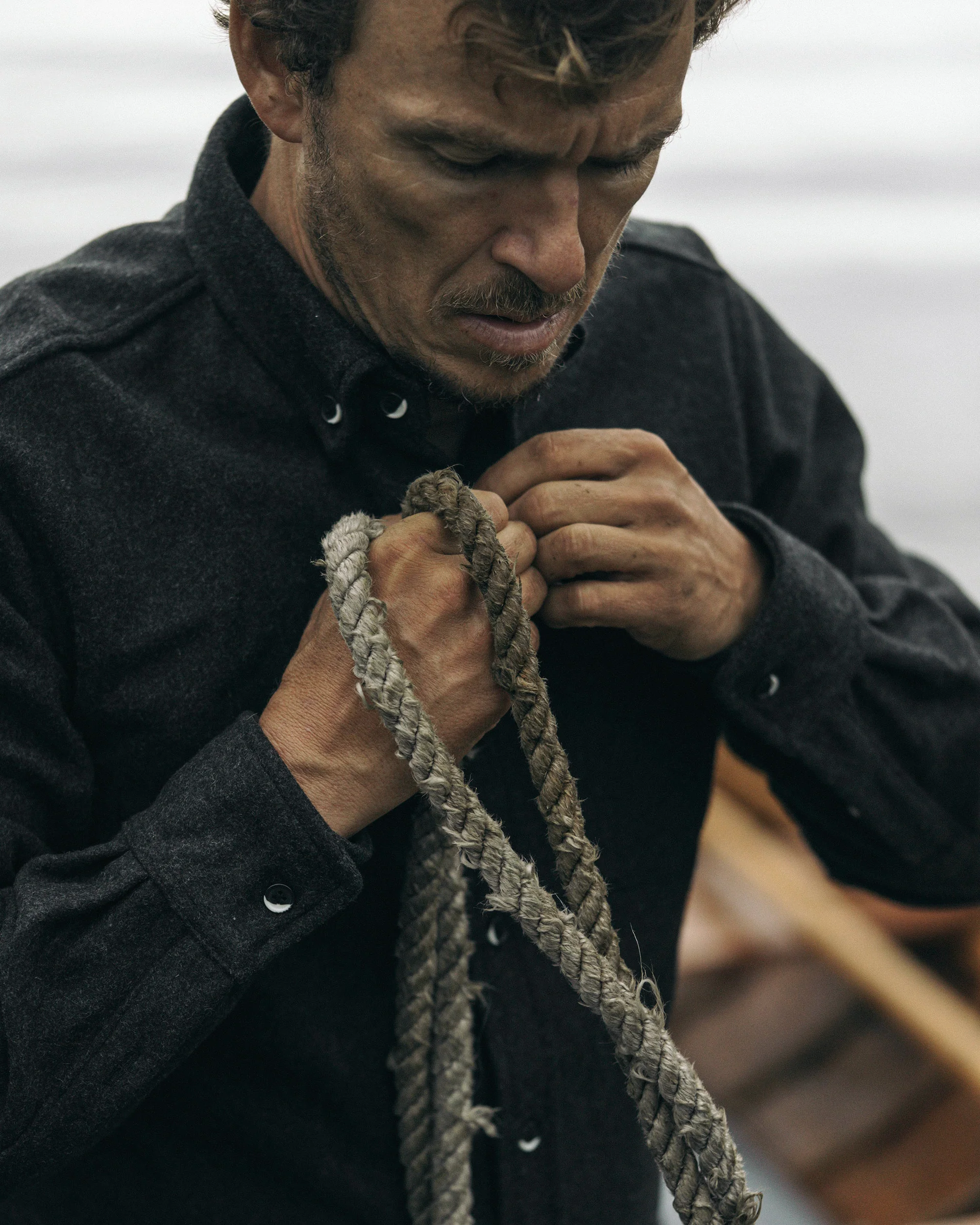 Modern Melton Wool Shirt (M) - Image 3