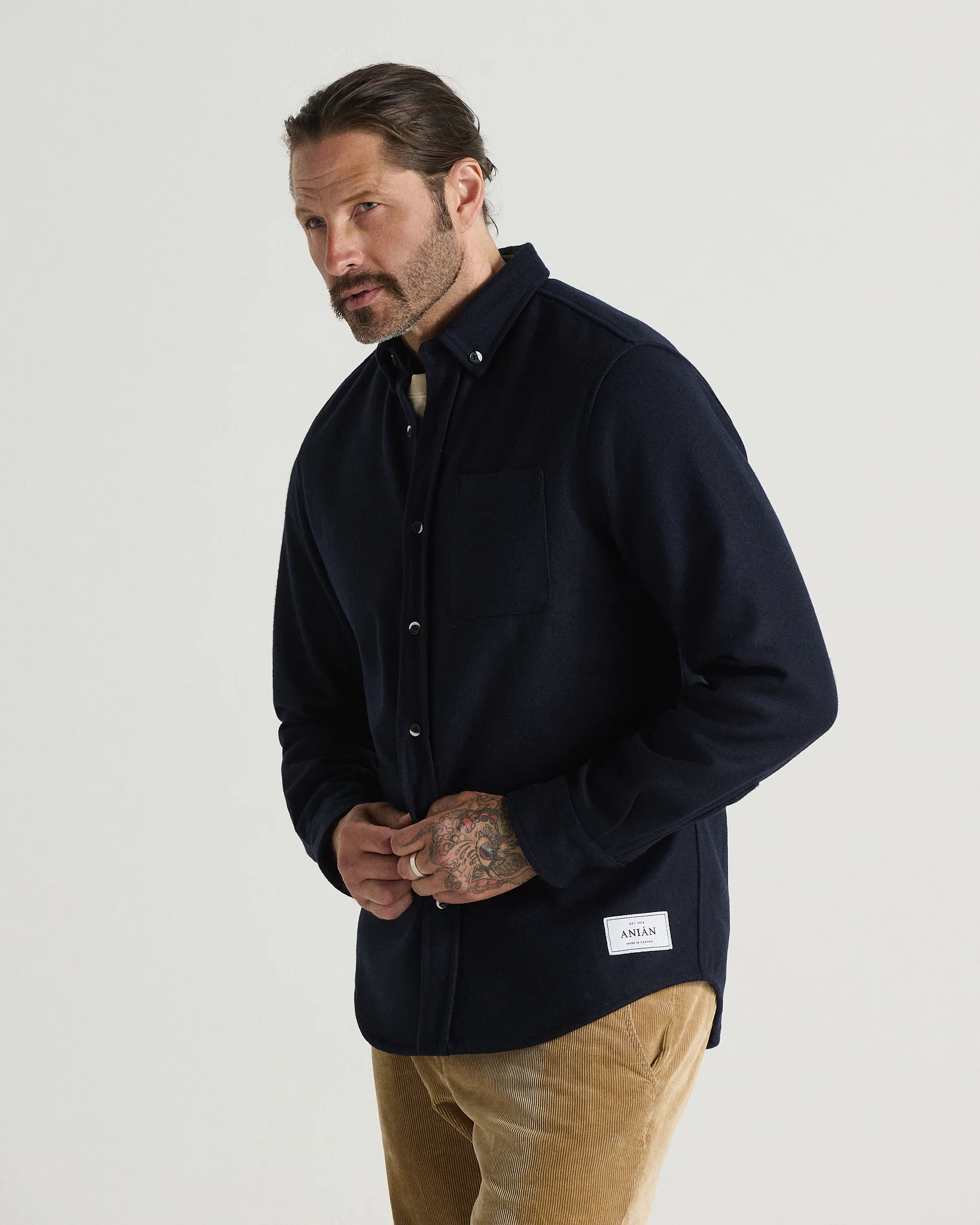 Modern Melton Wool Shirt (M) - Image 32