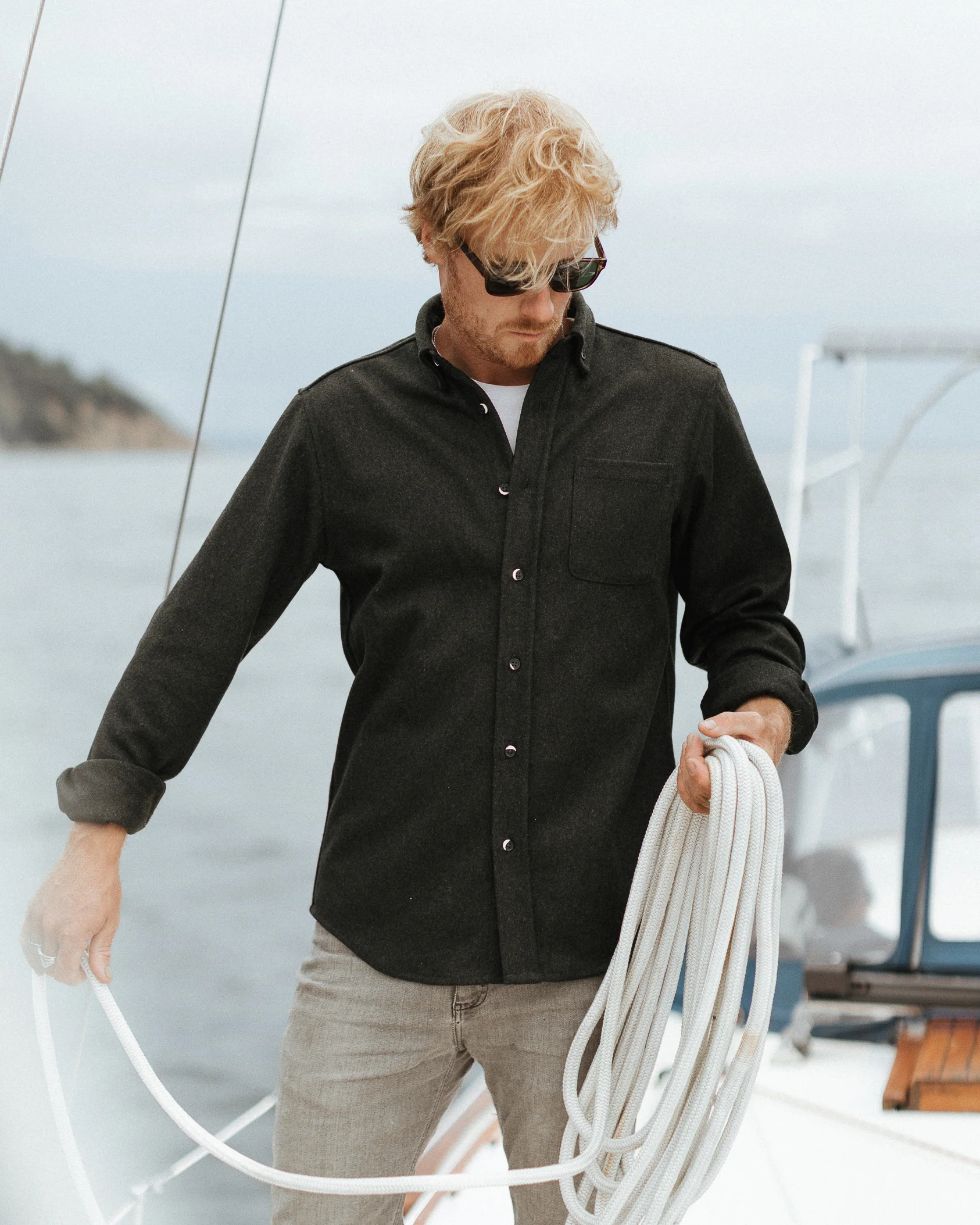 Modern Melton Wool Shirt (M) - Image 45