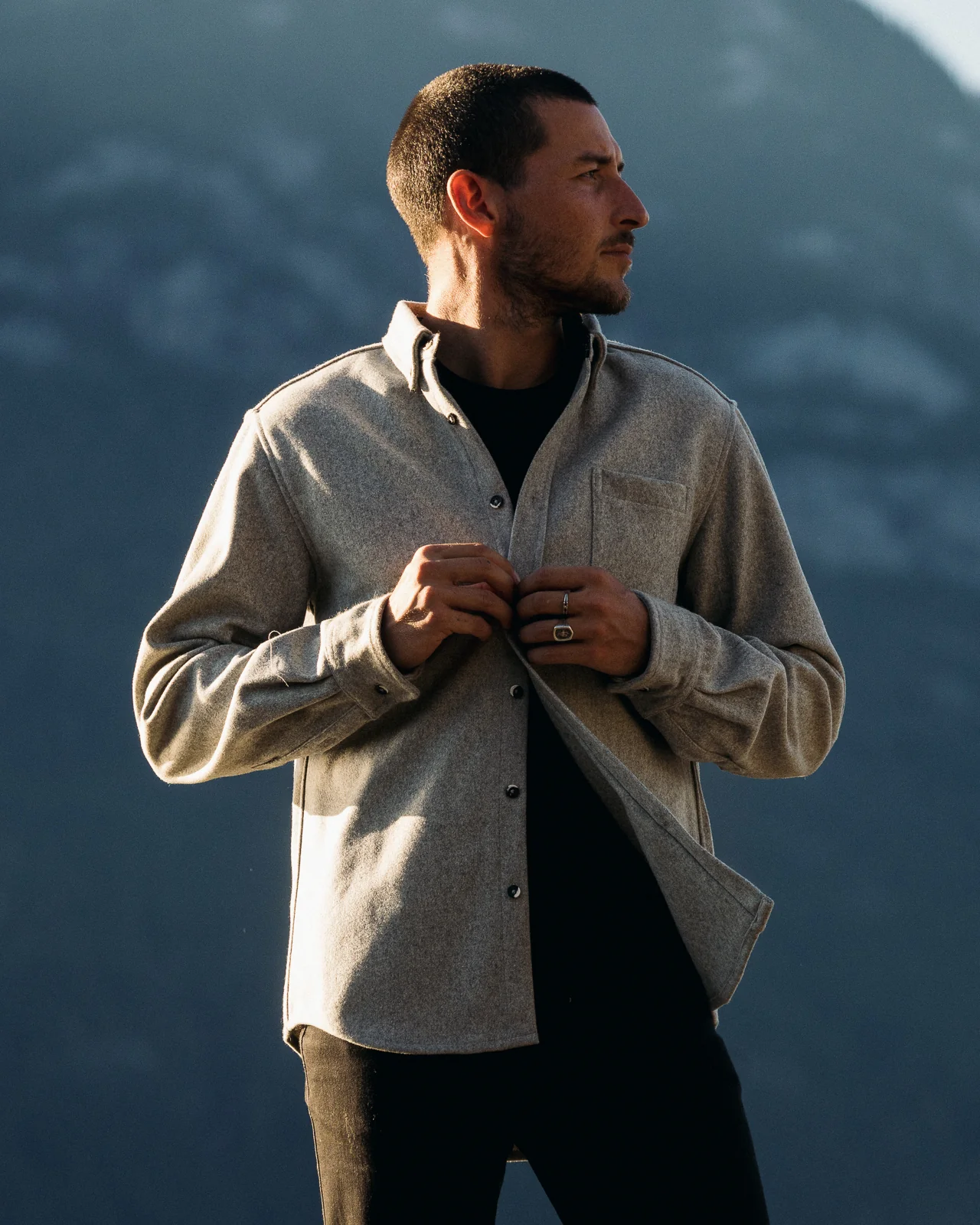 Modern Melton Wool Shirt (M) - Image 51