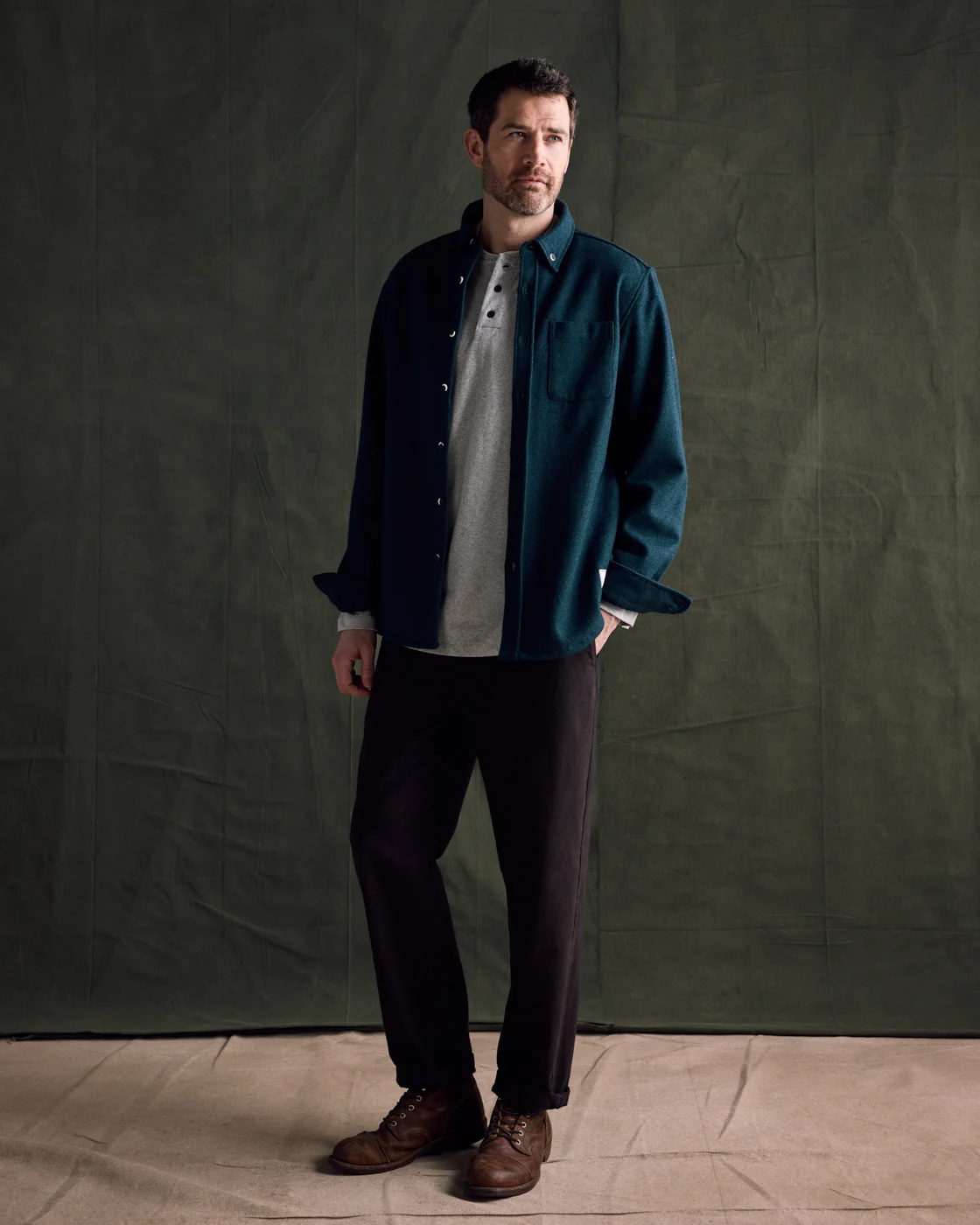 Modern Melton Wool Shirt (M) - Image 59
