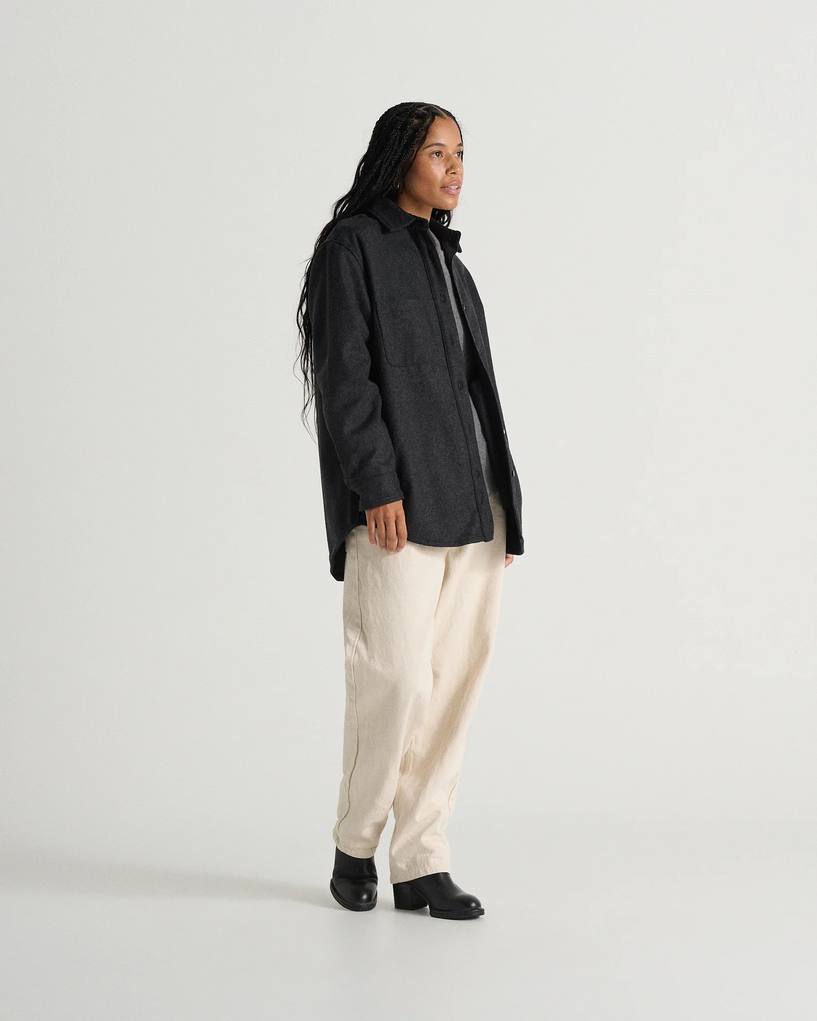 Relaxed Modern Melton Wool Shirt (600GSM) - Image 12