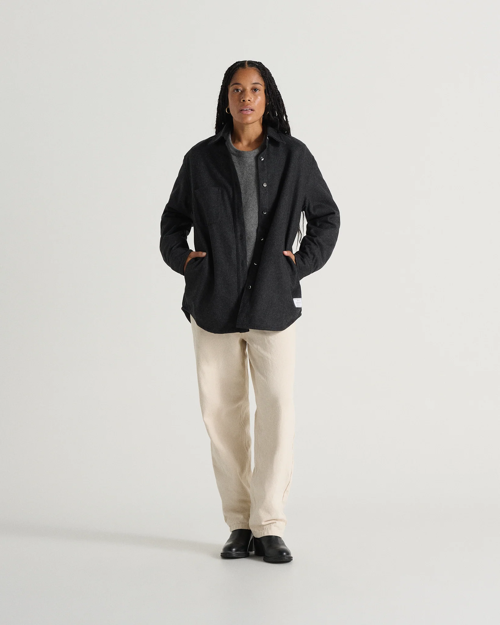 Relaxed Modern Melton Wool Shirt (600GSM) - Image 13