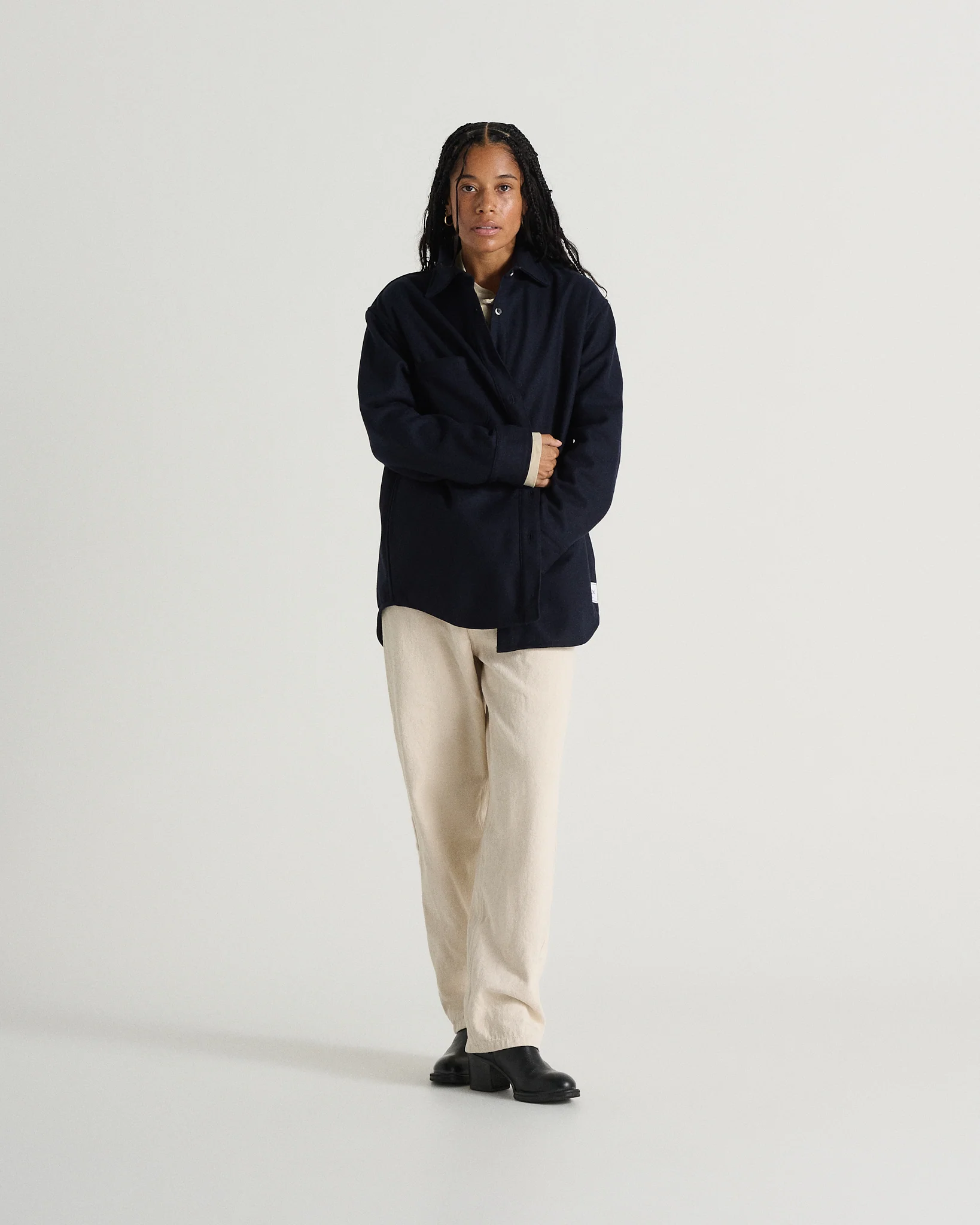 Relaxed Modern Melton Wool Shirt (600GSM) - Image 39