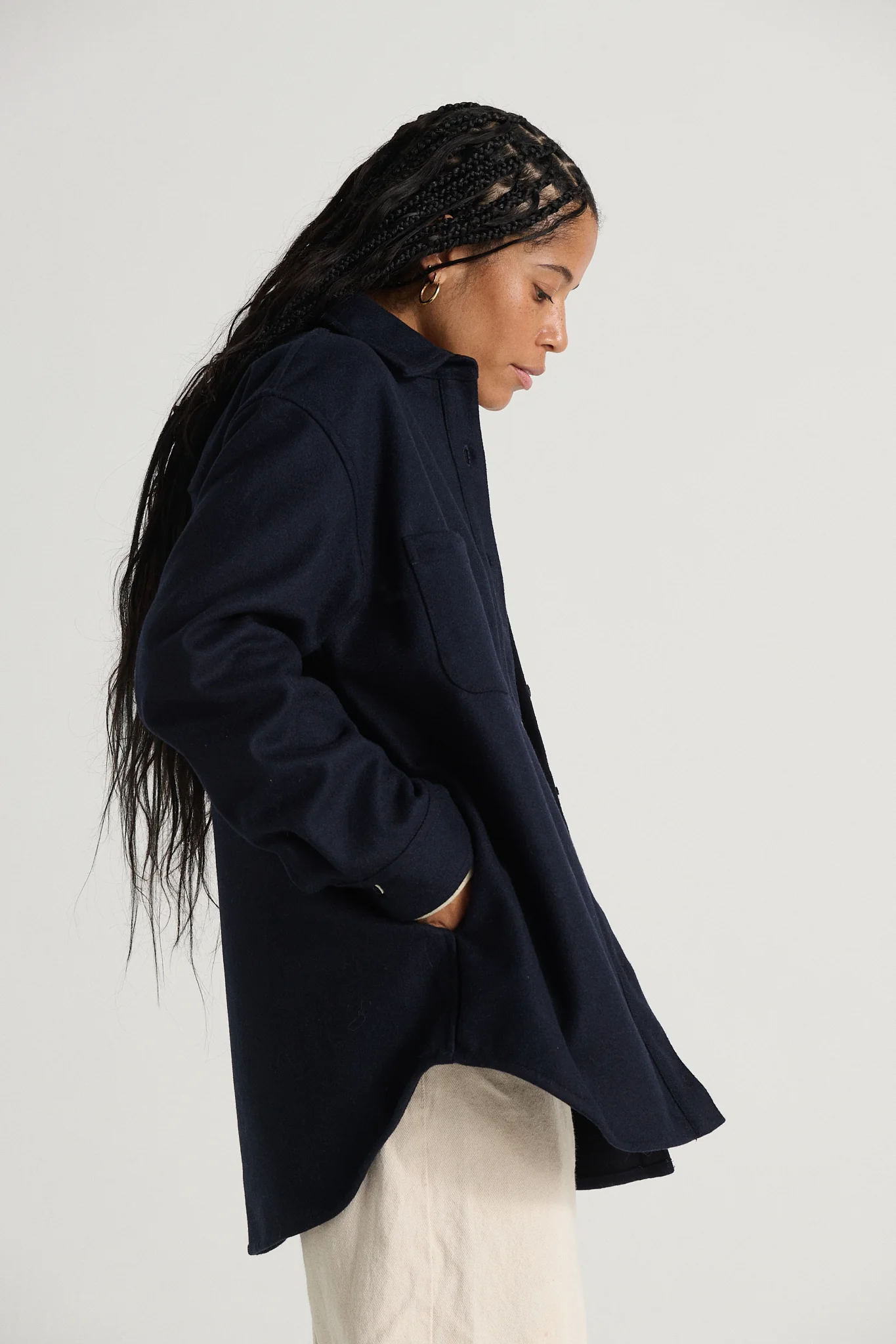 Relaxed Modern Melton Wool Shirt (600GSM) - Image 40
