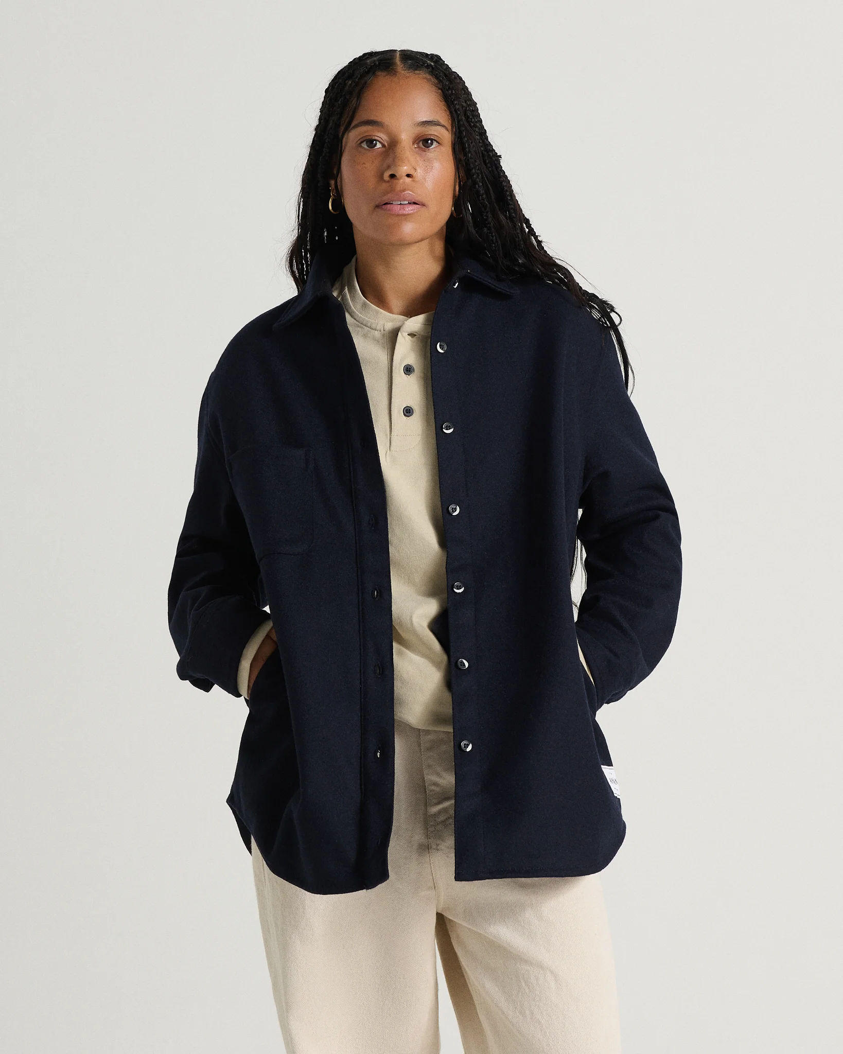 Relaxed Modern Melton Wool Shirt (600GSM) - Image 41