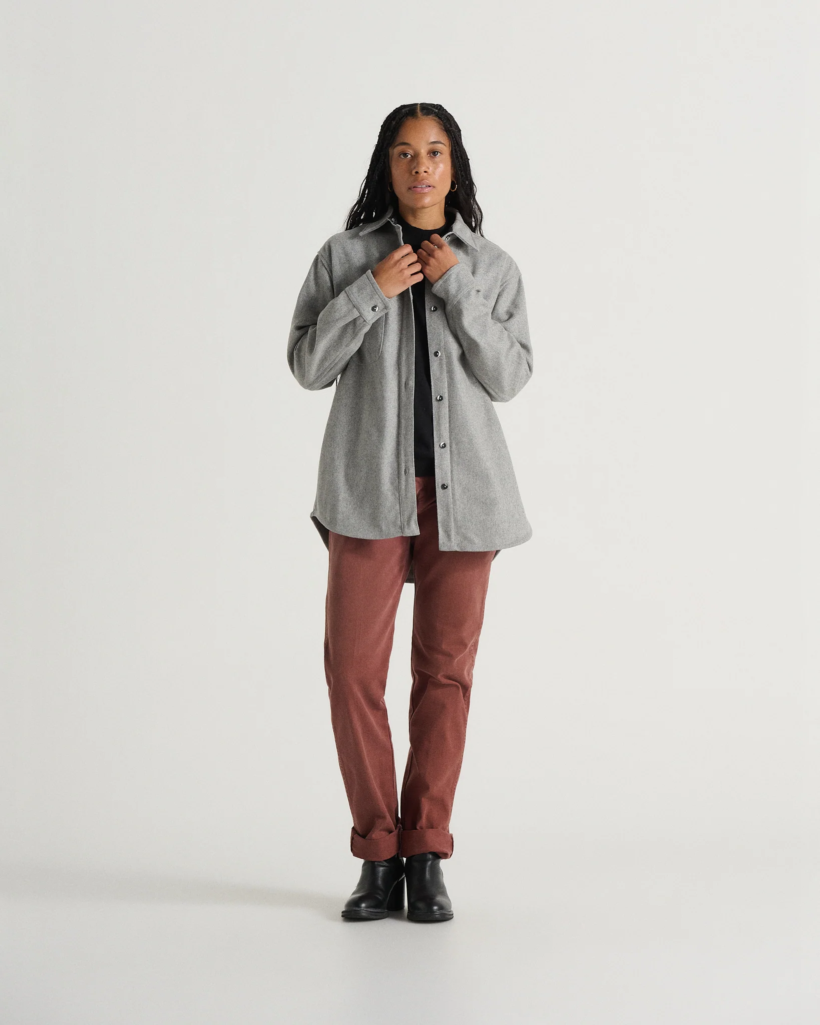 Relaxed Modern Melton Wool Shirt (600GSM) - Image 43