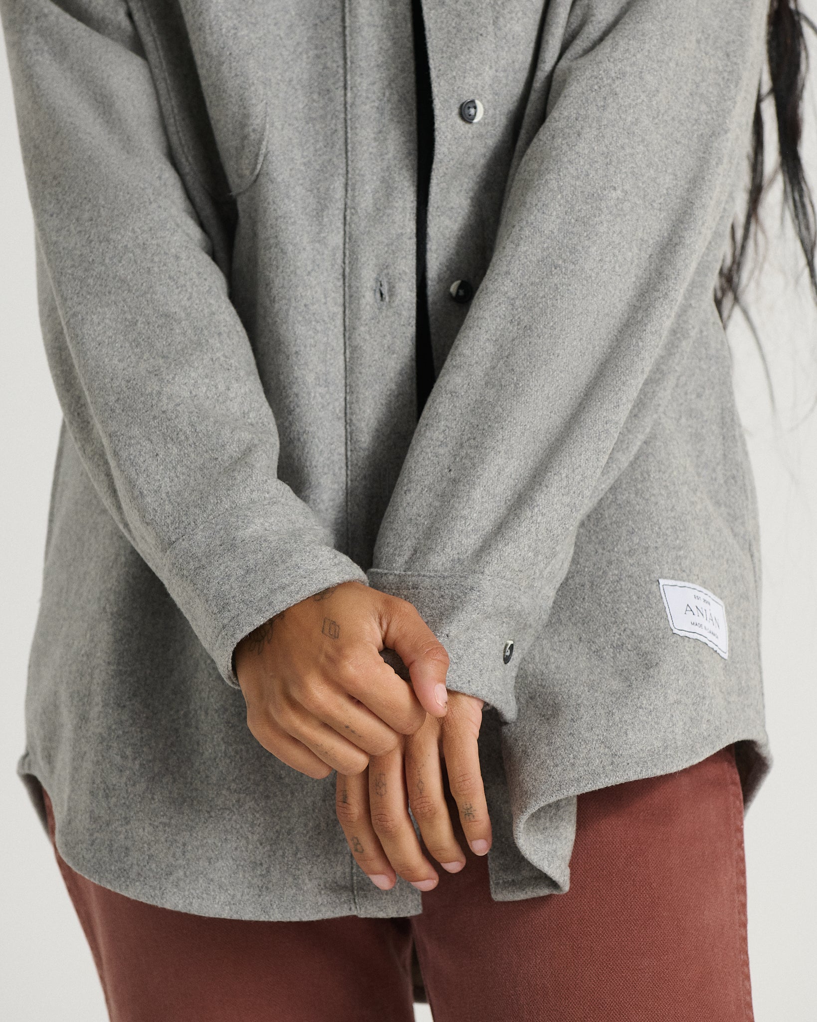 Relaxed Modern Melton Wool Shirt (600GSM) - Image 44