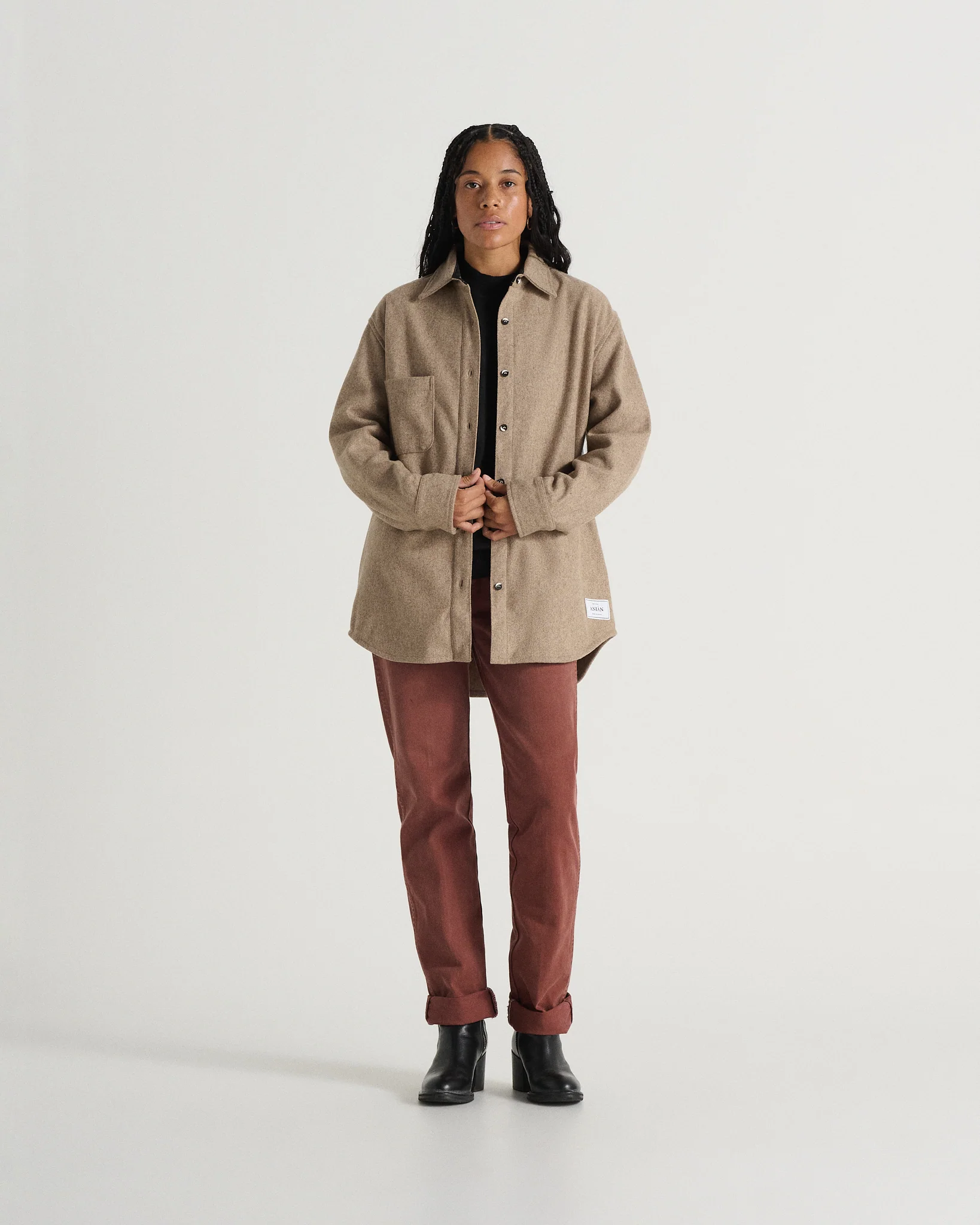 Relaxed Modern Melton Wool Shirt (600GSM) - Image 7