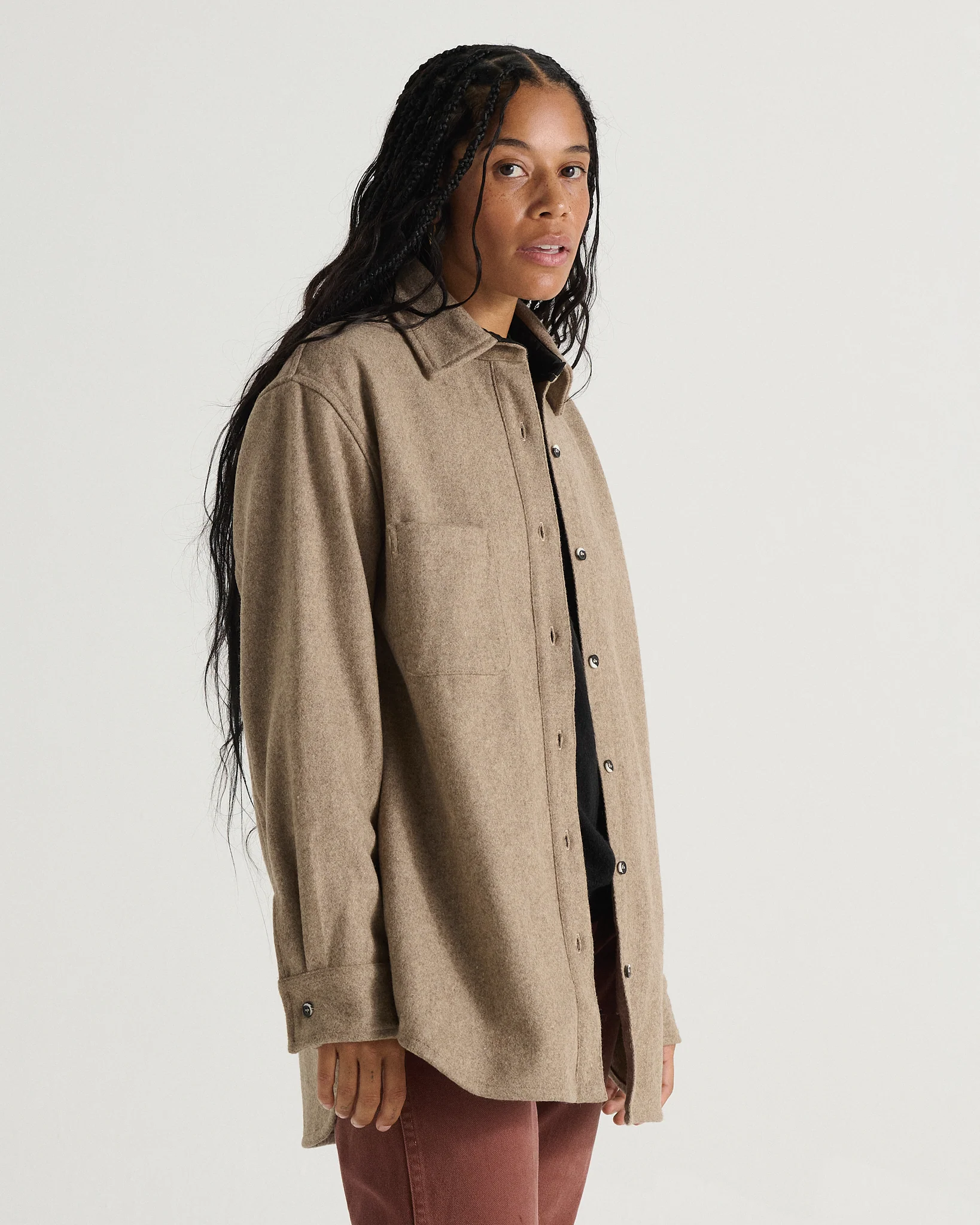 Relaxed Modern Melton Wool Shirt (600GSM) - Image 8