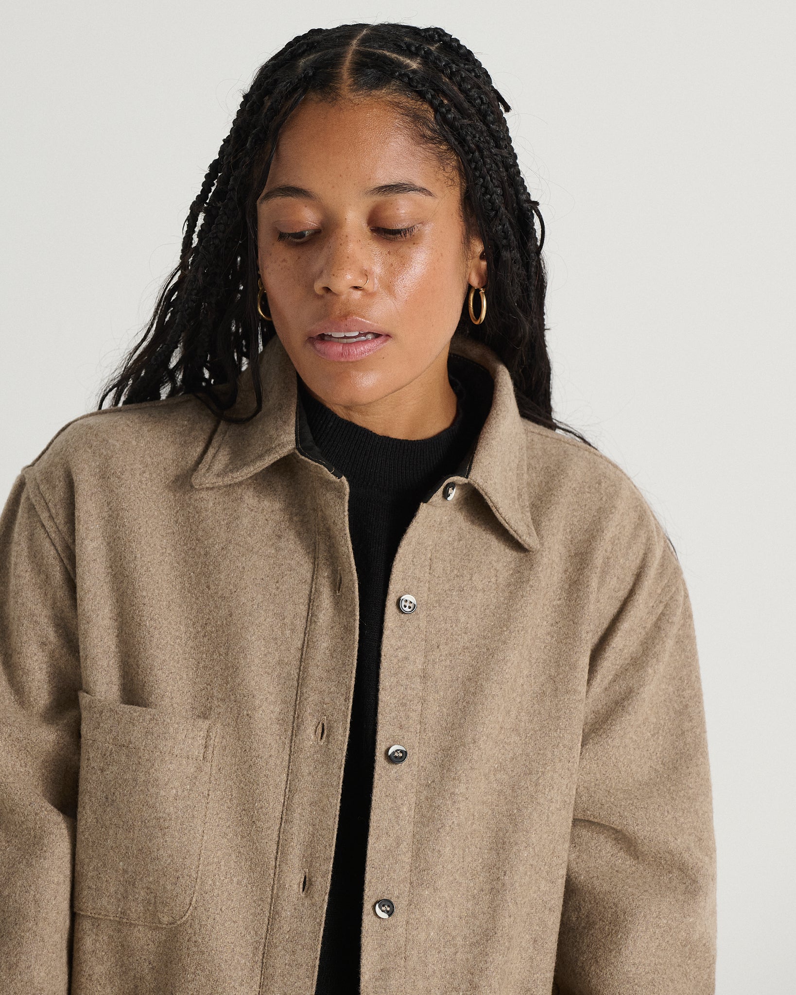 Relaxed Modern Melton Wool Shirt (600GSM) - Image 9