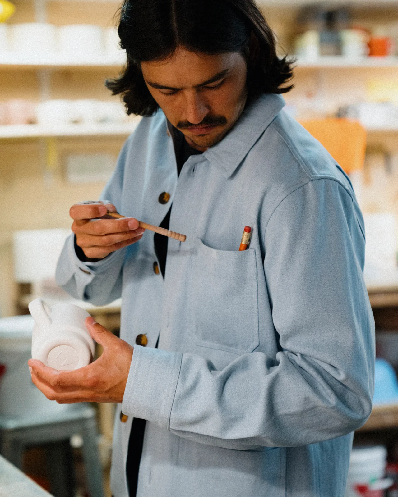 Denim Chore Coat (M) - Image 13
