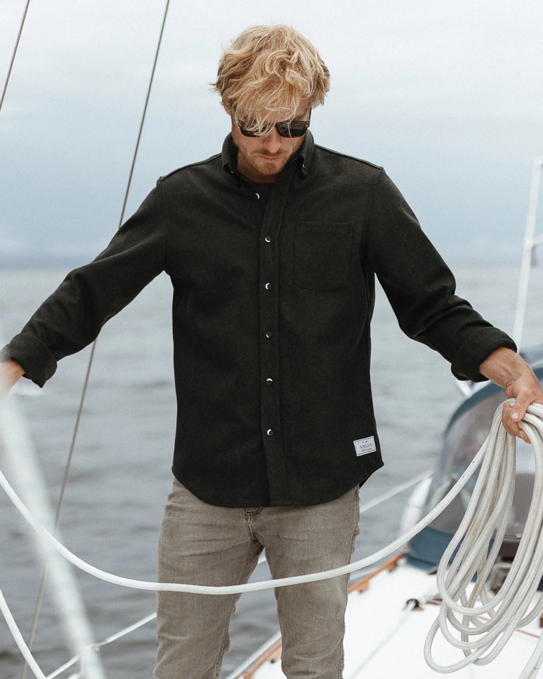 Lightweight Melton Wool Shirt - Image 15