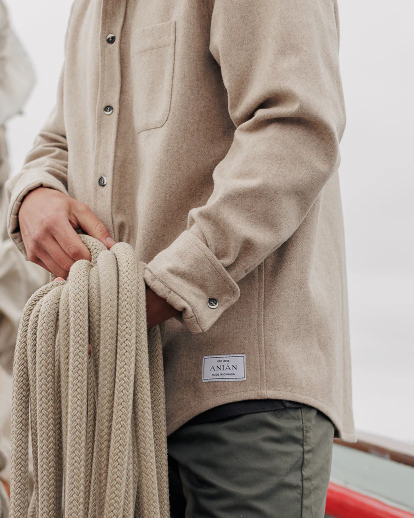 Lightweight Melton Wool Shirt - Image 3