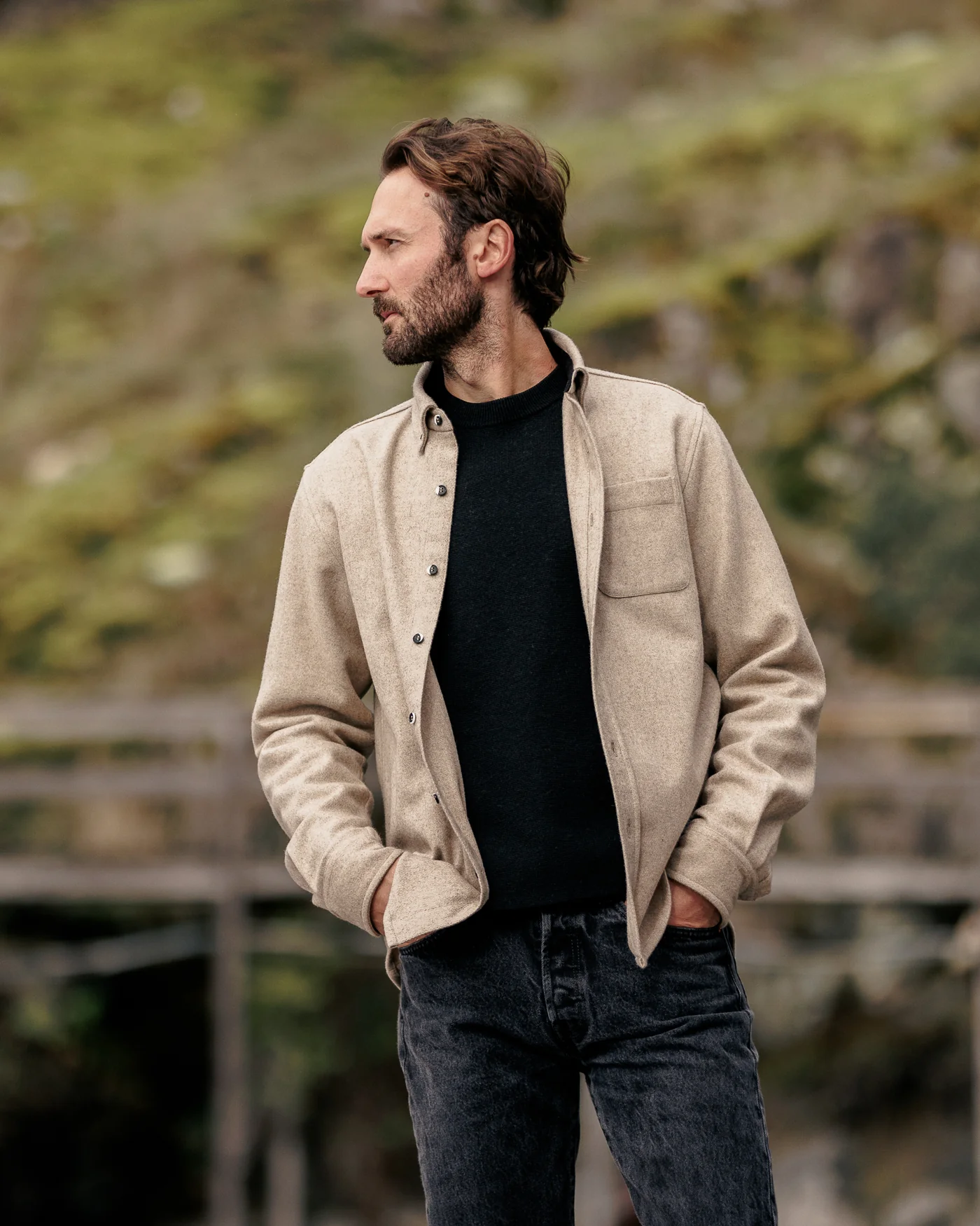 Lightweight Melton Wool Shirt - Image 6