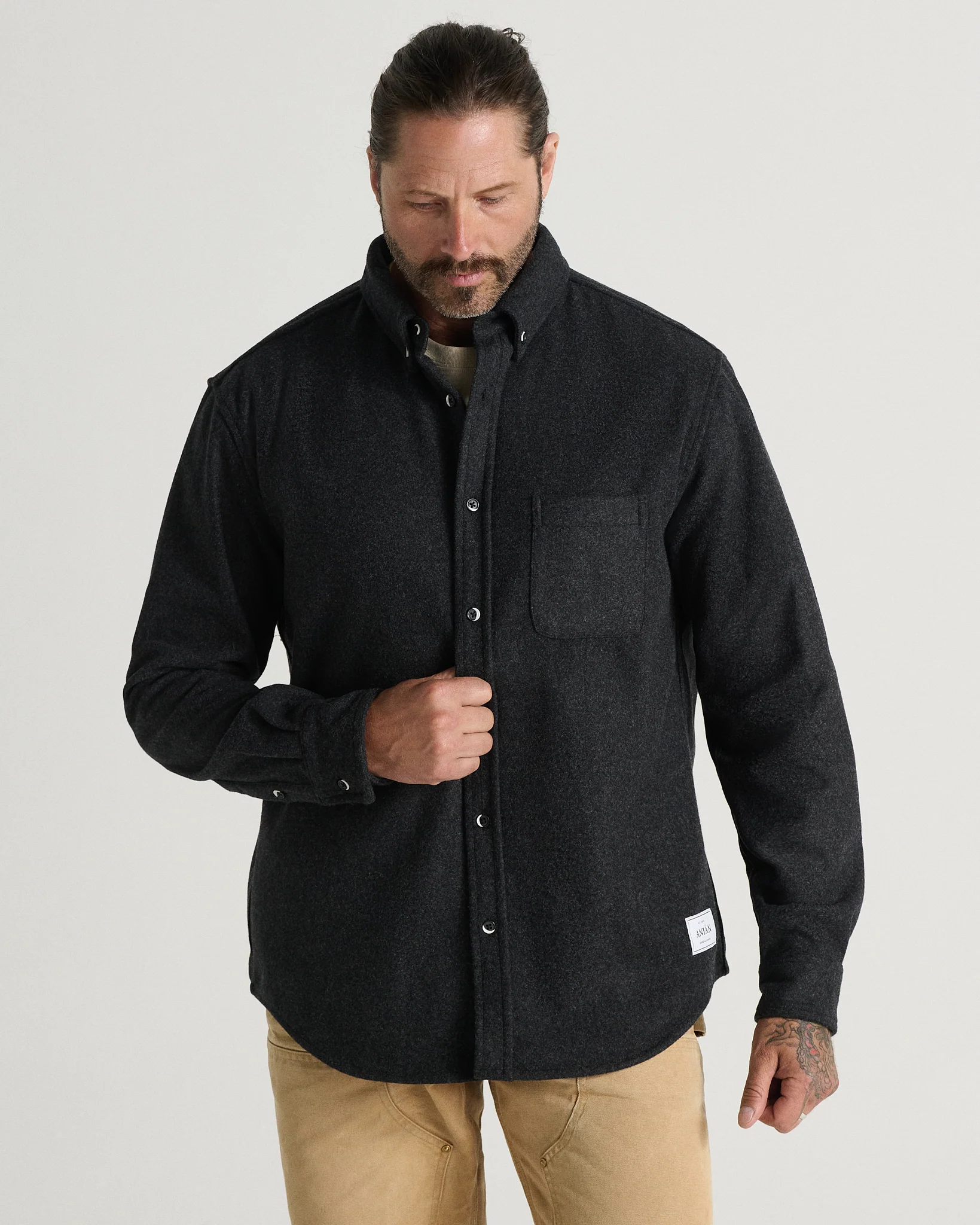 Relaxed Melton Wool Shirt (600GSM) - Image 2