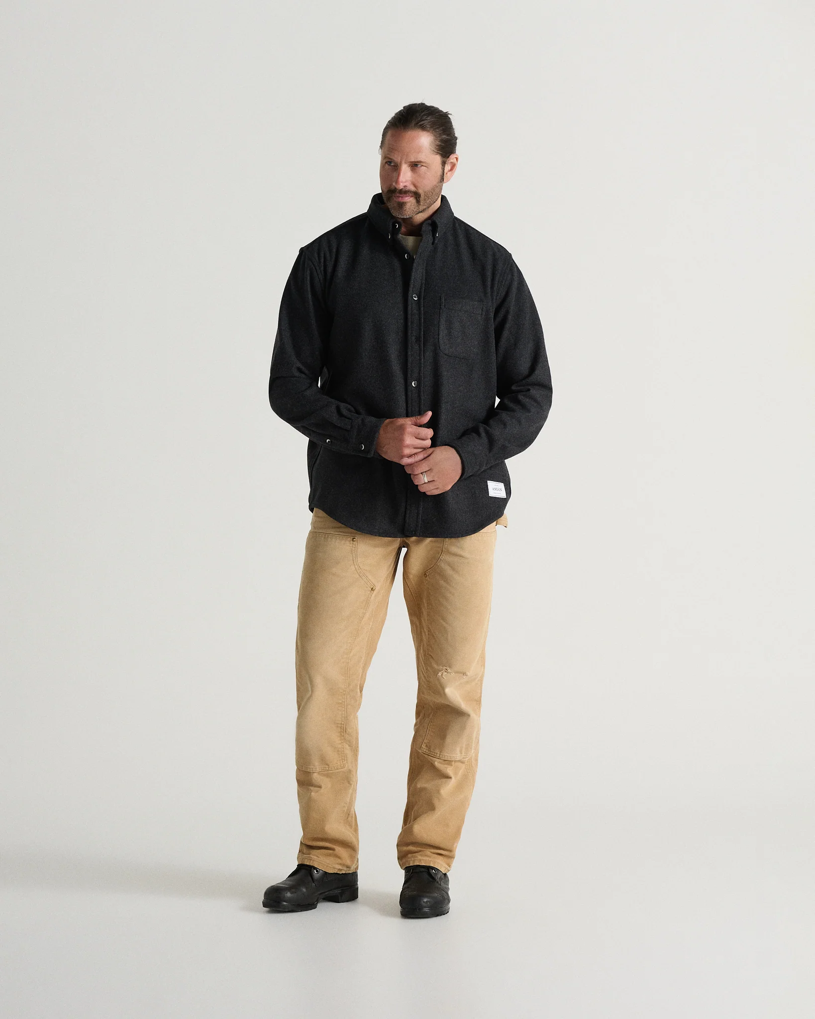 Relaxed Melton Wool Shirt (600GSM) - Image 3