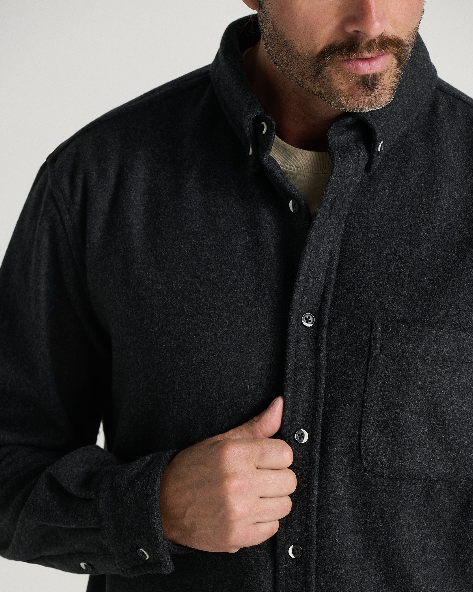 Relaxed Melton Wool Shirt (600GSM) - Image 4