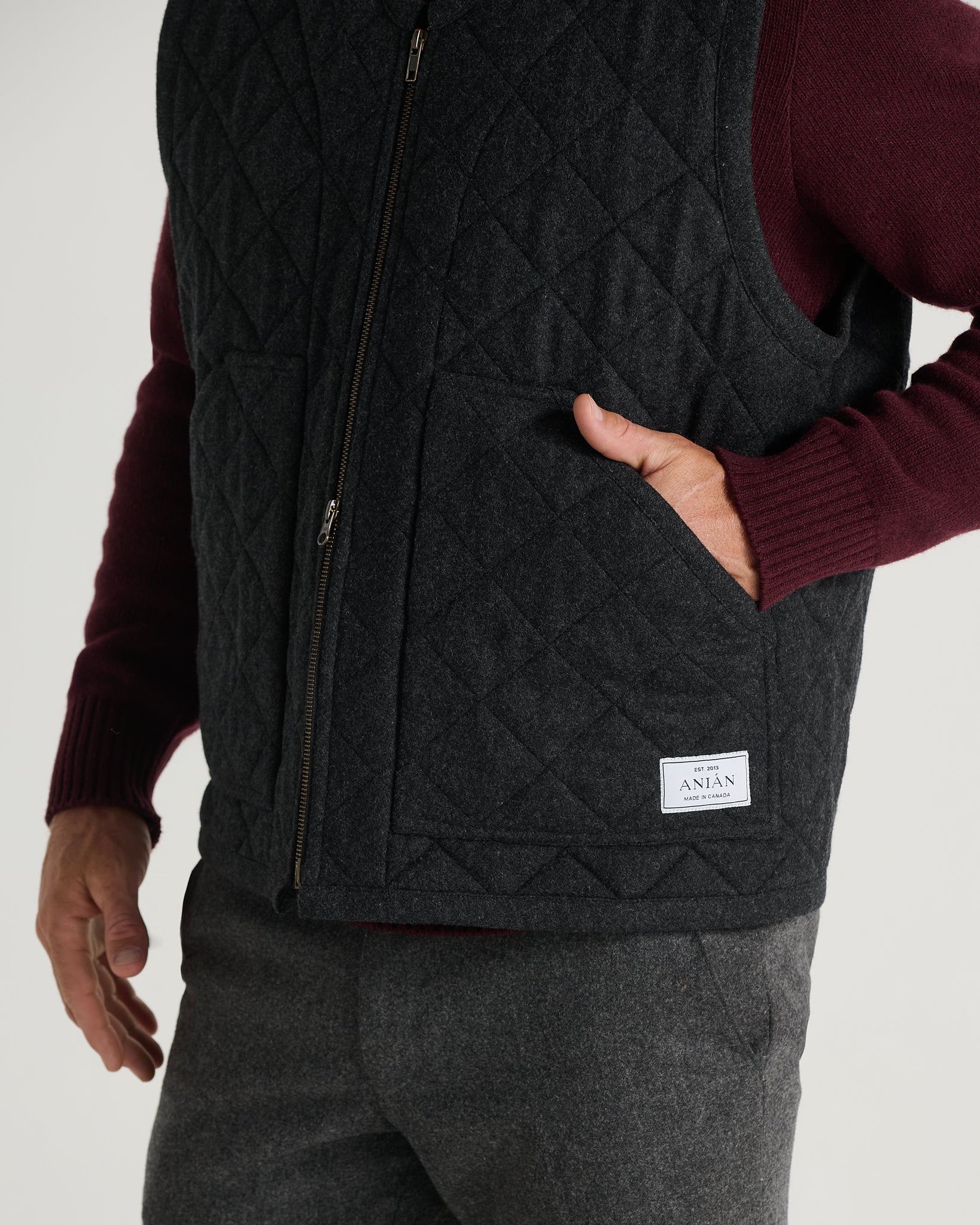 The Quilted Wool Vest (M) - Image 10